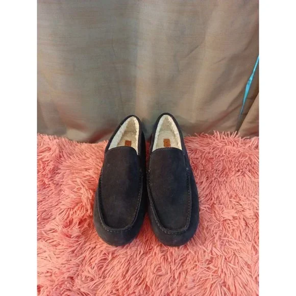 Men's Vince Gomez Leather/Suede/Faux Fur Black Slip On Loafers Size 9.5M - Picture 3 of 8